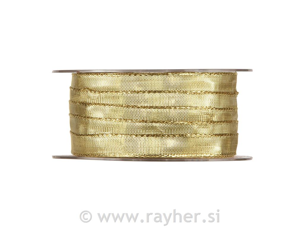 Svjetlucava vrpca, zlatna, 10 mm, 1 m