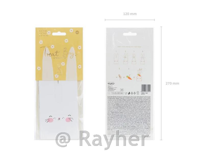 Vrećice zečići, 22,5 cm, set 6