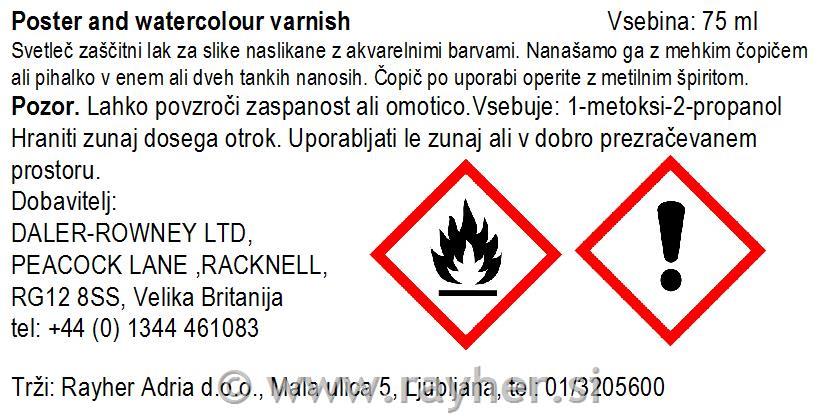 Zaštitni lak za tempera i akvarel 75 ml
