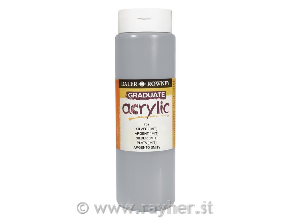 Akrilna boja Graduate 500 ml, Silver Im.