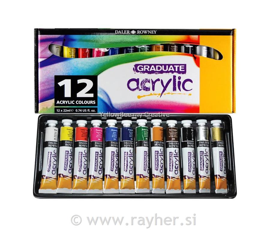 GRADUATE ACRYLIC SET 12X22ML