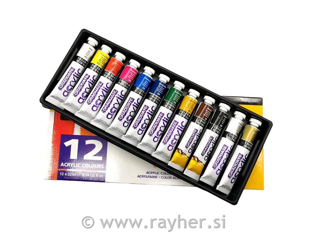 GRADUATE ACRYLIC SET 12X22ML