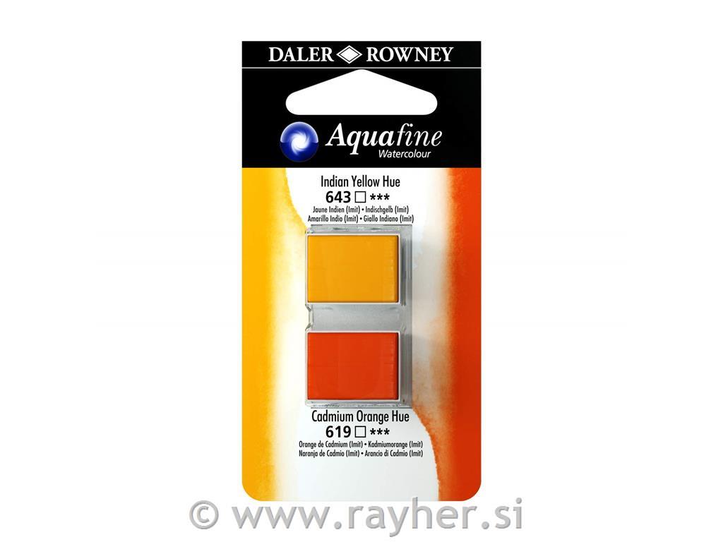 Akvarel boja, Aquafine, set 2, kockedian yellow hue/cdm orange hue