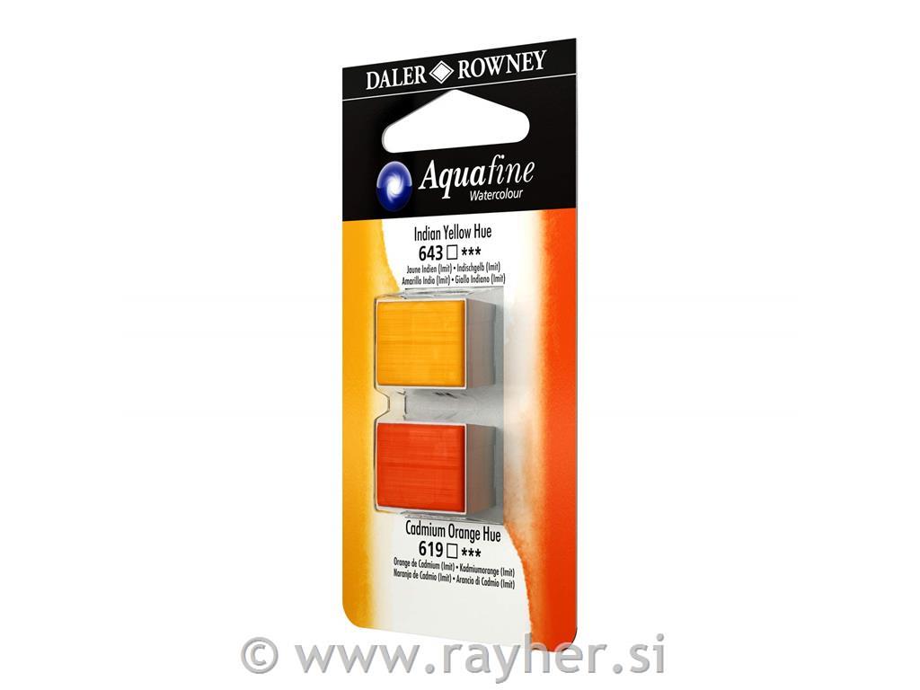 Akvarel boja, Aquafine, set 2, kockedian yellow hue/cdm orange hue