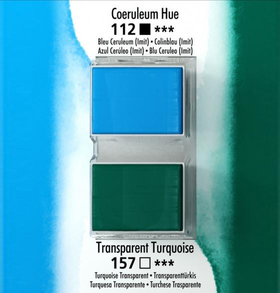Akvarelna barva Aquafine set 2 coeruleum blue/transparent tu