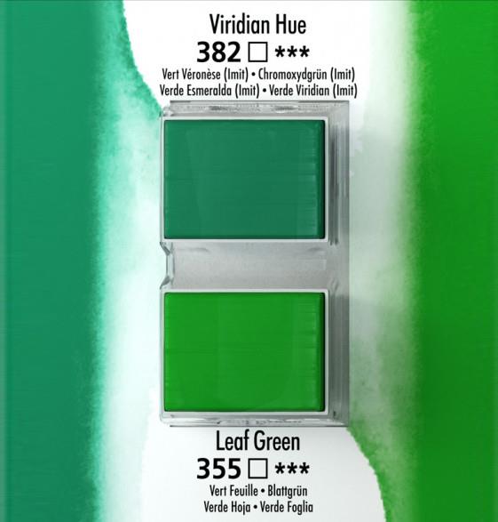 Akvarel boja, Aquafine, set 2, kocke, viridian hue/leaf green