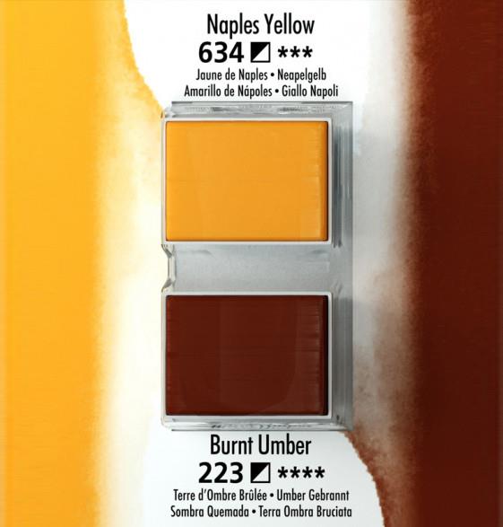 Akvarel boja, Aquafine, set 2, kockeples yellow/burnt umber