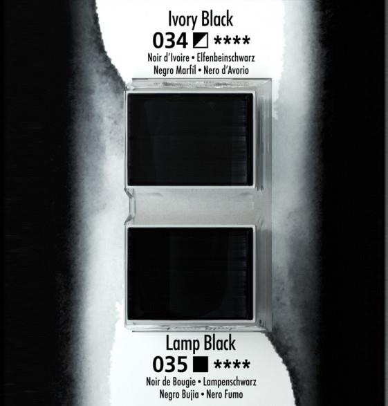 Akvarel boja, Aquafine, set 2, kockeory black/lamp black