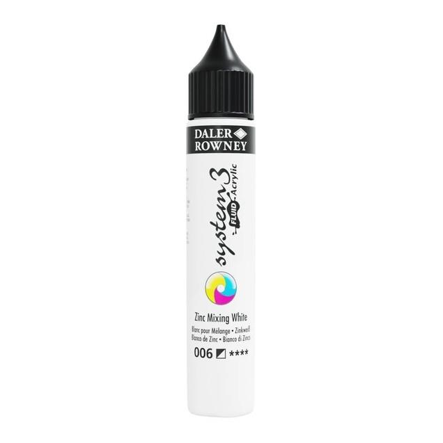 Akrilna boja Sys3 Fluid 29,5ml;Zinc Mix White