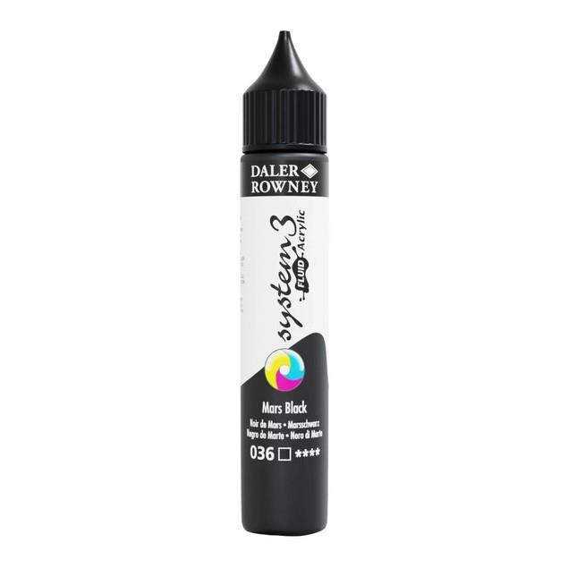 Akrilna boja Sys3 Fluid 29,5ml;Mars Black