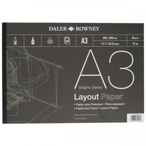 Blok za crtanje i skiciranje Layout, A3,45 g, 80 listova