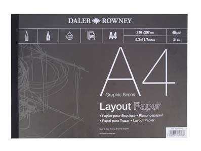Blok za crtanje i skiciranje Layout A4,45 g, 80 listova