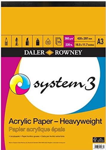 Blok za akrilne boje, System 3, A3, 360g/m2, 15 listova