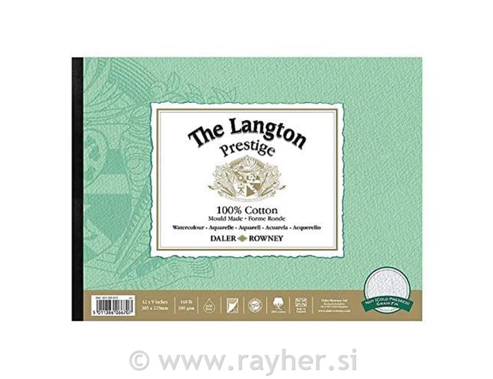 Akvarel blok, Langton, 30.5x22.9 cm, 300g/m2, 12 listova fine teksture, NOT, 10