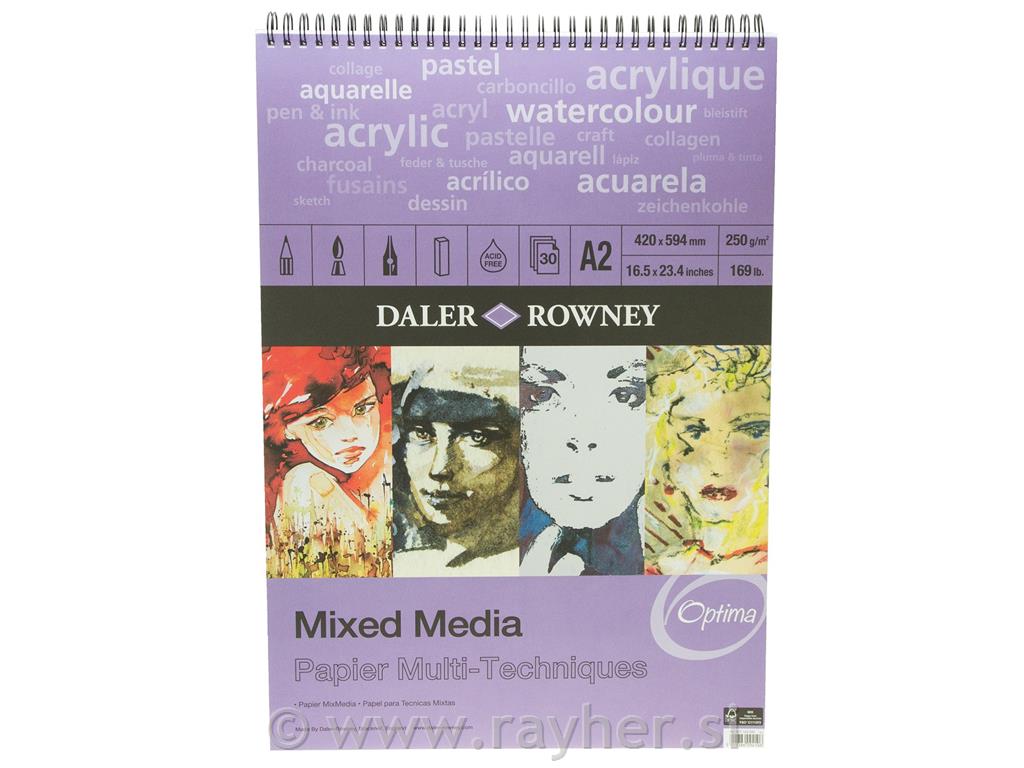 Blok MixedMedia, A5, 250 g, 30 listova, spiralni uvez