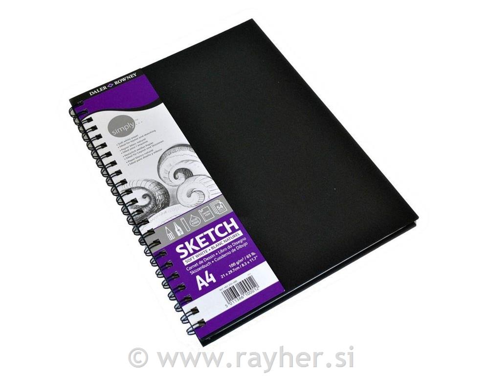 Blok za skiciranje Simply, 8.5x11"100g/m2, 80 listova, Soft White