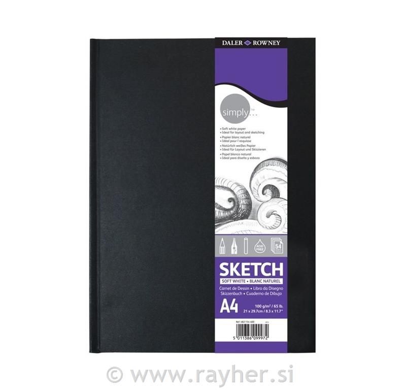 Simply Sketch A4 Soft White 100g, 54 papira