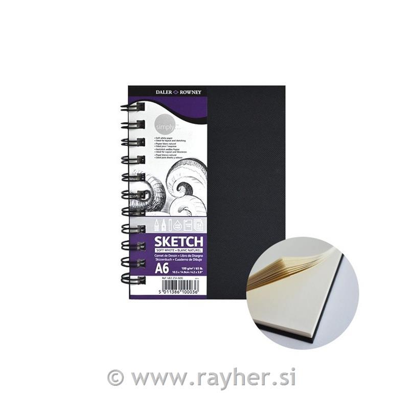 Blok za skiciranje Simply A6Soft White 100g 54 papira