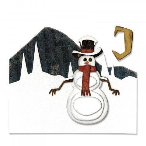 Sizzix Thinlits, Snowman Scene, Snješko