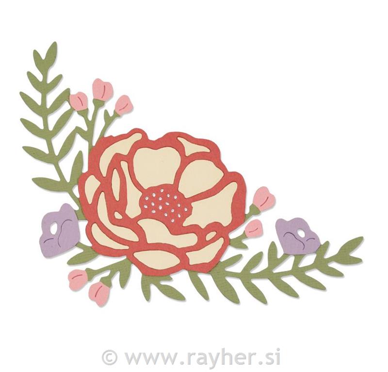 Sizzix Thinlits, Pretty Peony, set 2, Cvijet