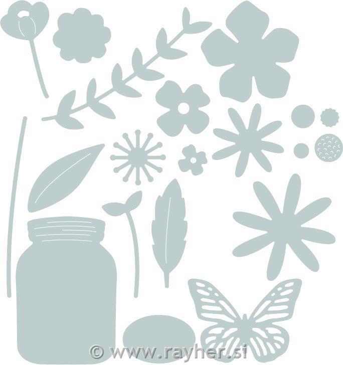 Sizzix Thinlits, Garden Florals, set 17,Cvijeće