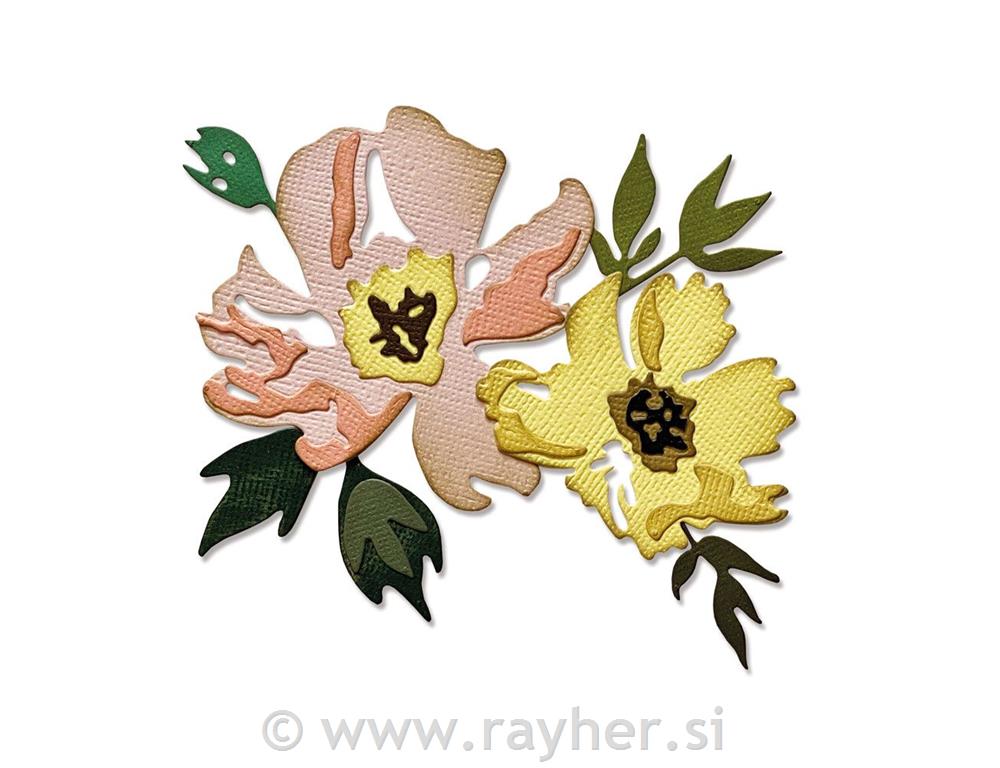 Sizzix Thinlits, Brushstroke Flowers, set 7, by Tim Holtz