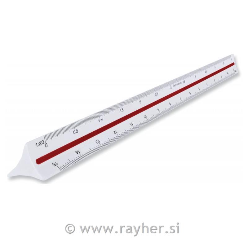 Ravnilo razmerno 1:20, 1:25, 1:50, 1:75, 1:100, 1:125