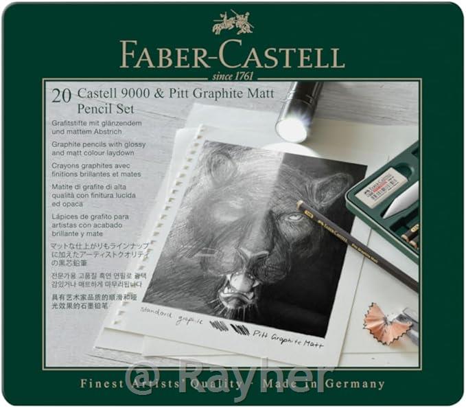 Olovke Pitt Graphite Matt in Castell 9000 set 20