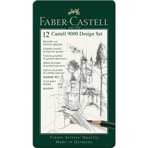 Set grafitnih olovki Castell 9000 Design, set 12 (5B-5H)