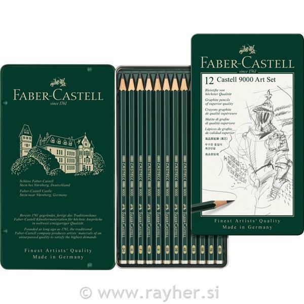 Set grafitnih olovki Castell 9000 Art, set 12 (8B-2H)
