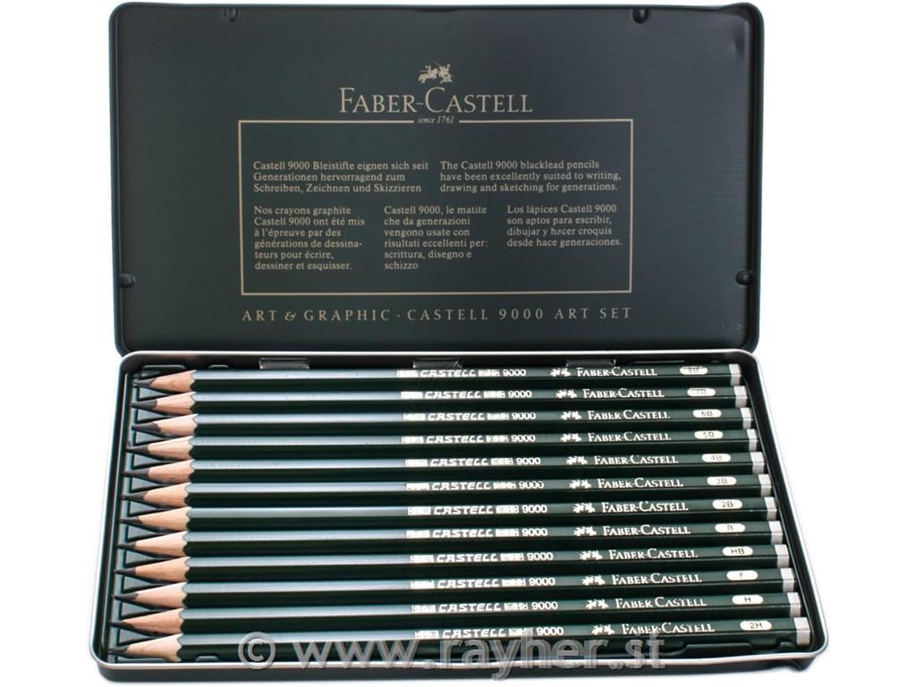Set grafitnih olovki Castell 9000 Art, set 12 (8B-2H)