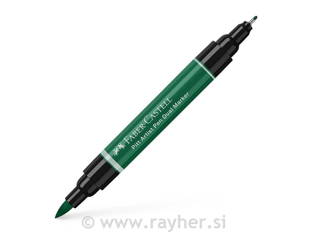 PITT Artists Pen Dual Marker 164; Dark Phtalo Green