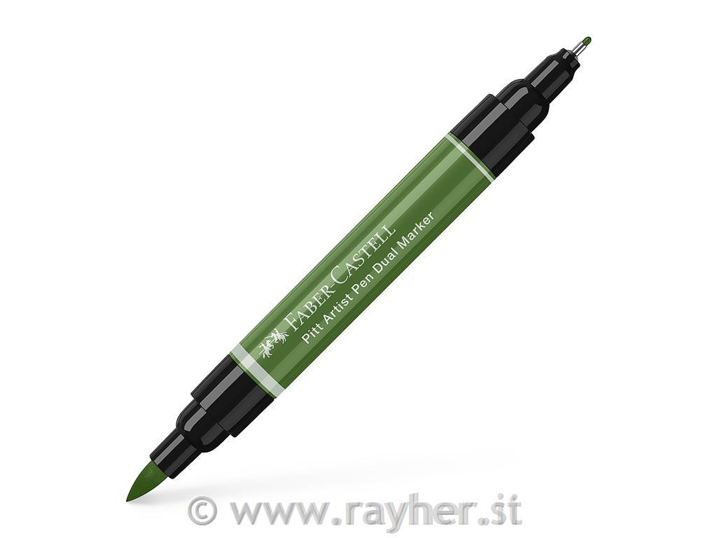 PITT Artists Pen Dual Marker 167; Permanent Green Olive