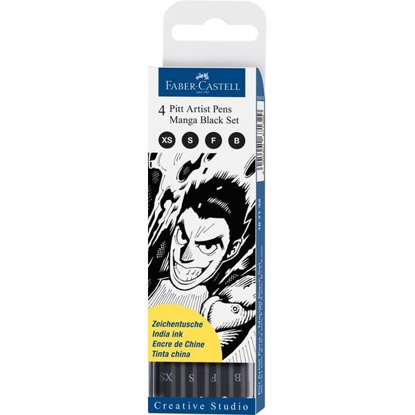 PITT Artist Manga črni set 4 (XS,S,F,B)