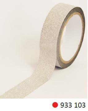 Washi Funtape, srebrn z bleščicami, 5 m