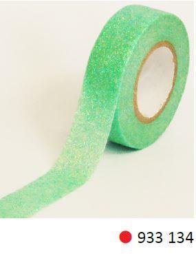 Funtape Washi, zeleni sa svjetlucavima,pastelno zeleni
