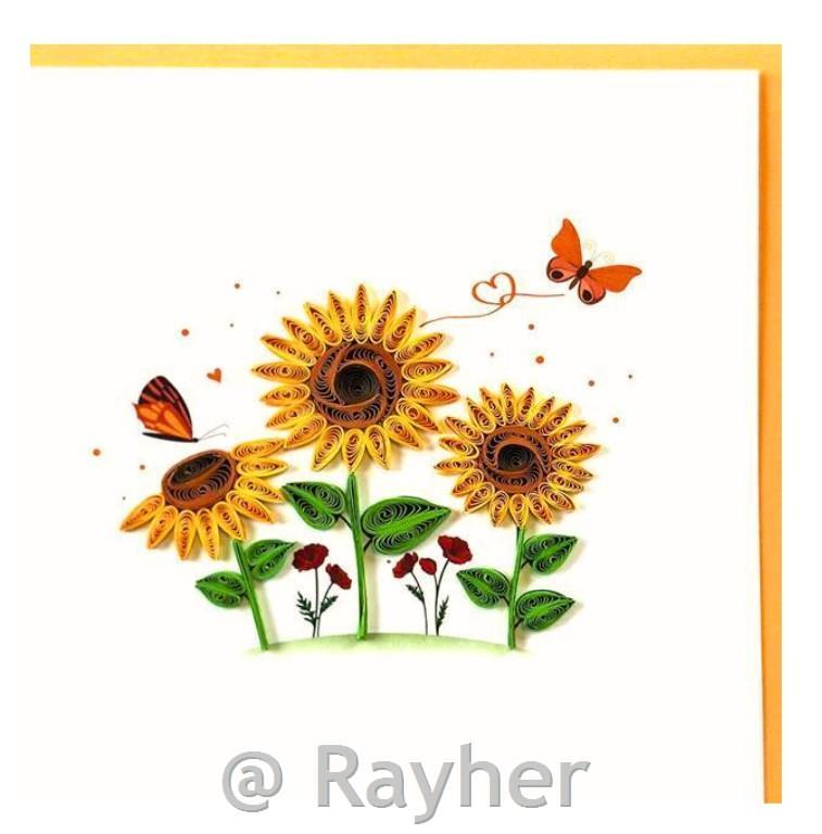 Čestitka Petit Pétales, suncokret + kuverta