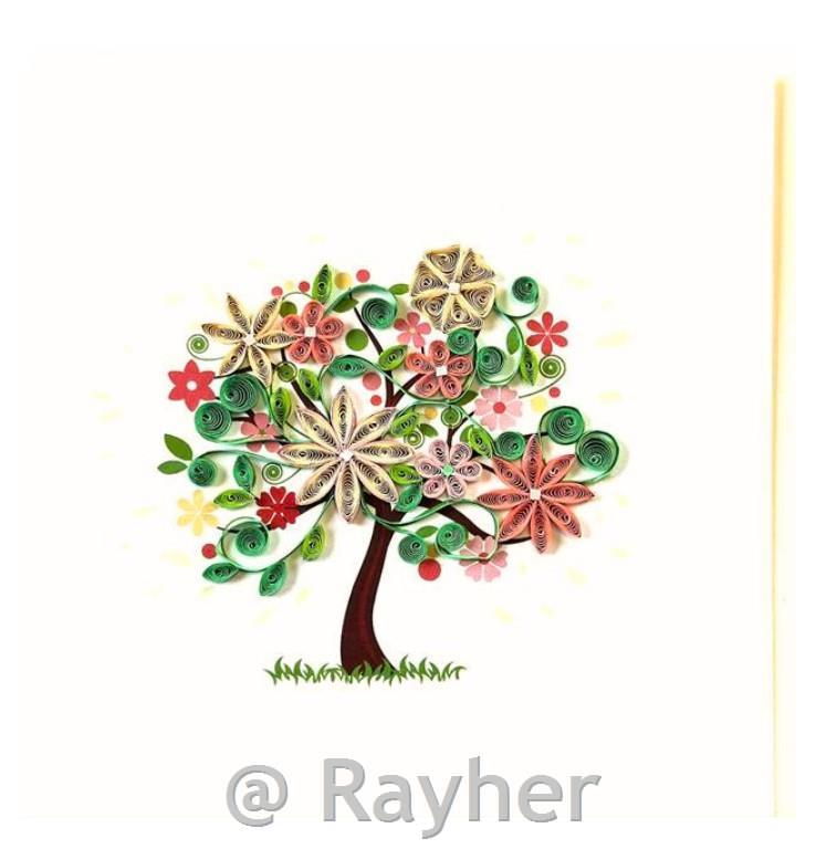 Čestitka Petit Pétales, Drvo cvijeća+kuverta