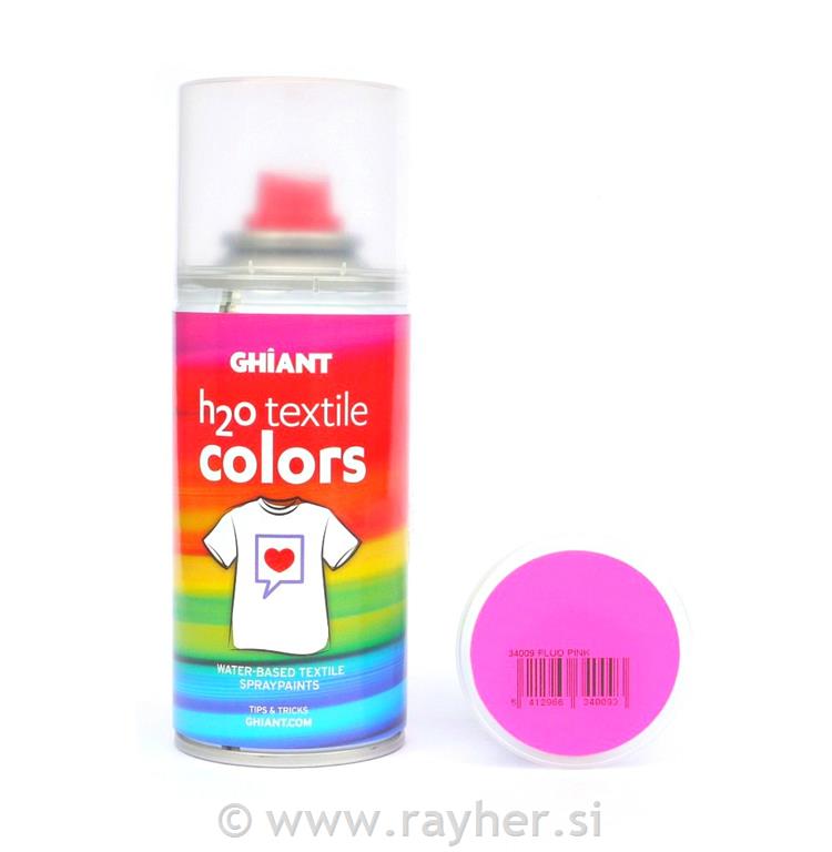 Boje za tekstil u spreju GHIANT H2O, Fluo Pink