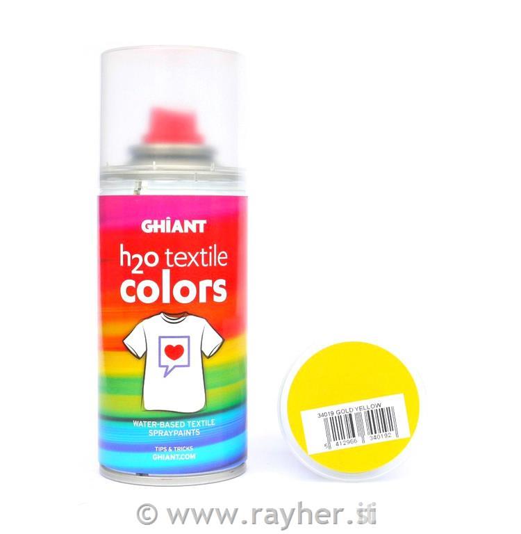 Boje za tekstil u spreju GHIANT H2O, Gold Yellow