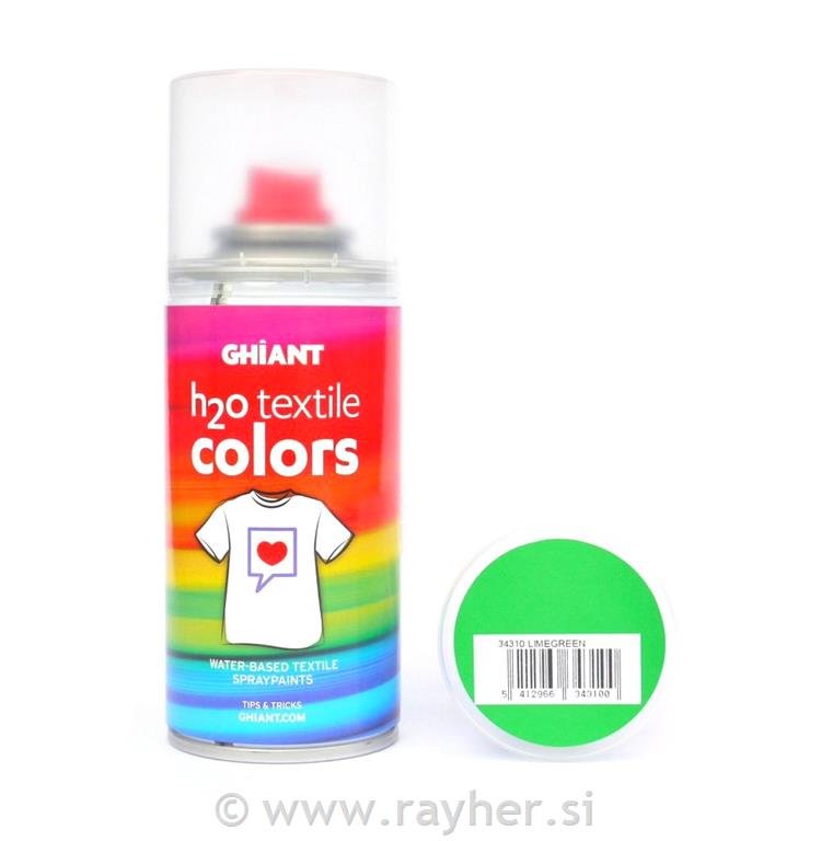 Boje za tekstil u spreju GHIANT H2O, Lime Green