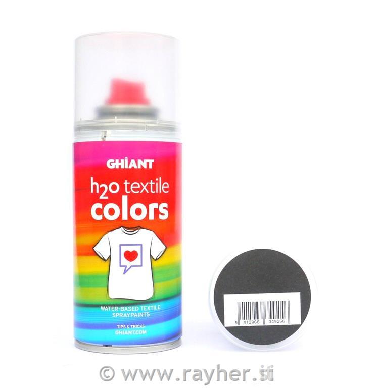 Boje za tekstil u spreju GHIANT H2O, Black