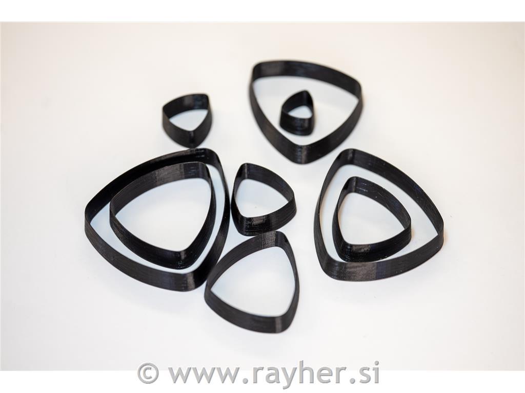 Rezači trokut 16-64mm set 9