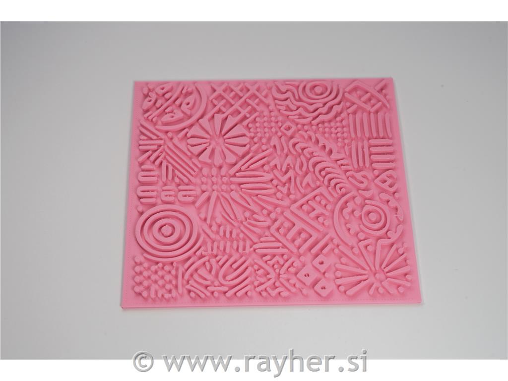 Teksturna plošča za relief Deb Doodles 1; 10x10 cm