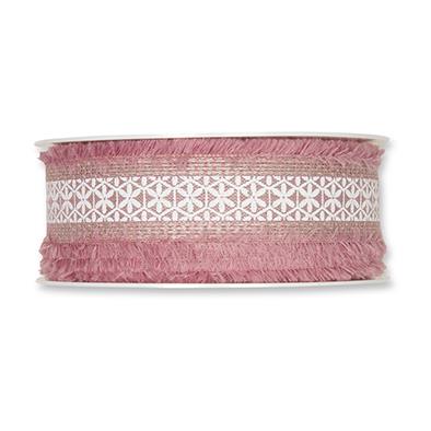 Printed linen ribbon 35 mm