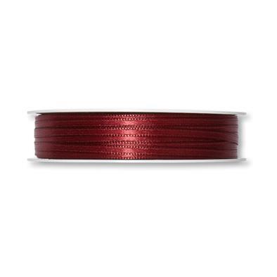 Traka, saten, tamno crvena, 3 mm, 1M