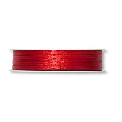 Traka, saten, crvena, 3 mm, 1M
