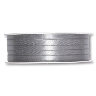 Traka, saten, srebrna, 6 mm, 1M
