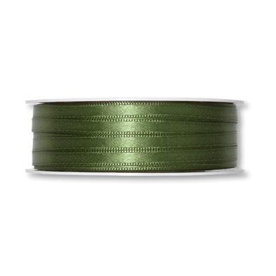 Traka, saten, tamno zelena, 6 mm, 1M