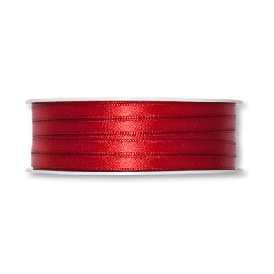 Traka, saten, crvena, 6 mm, 1M